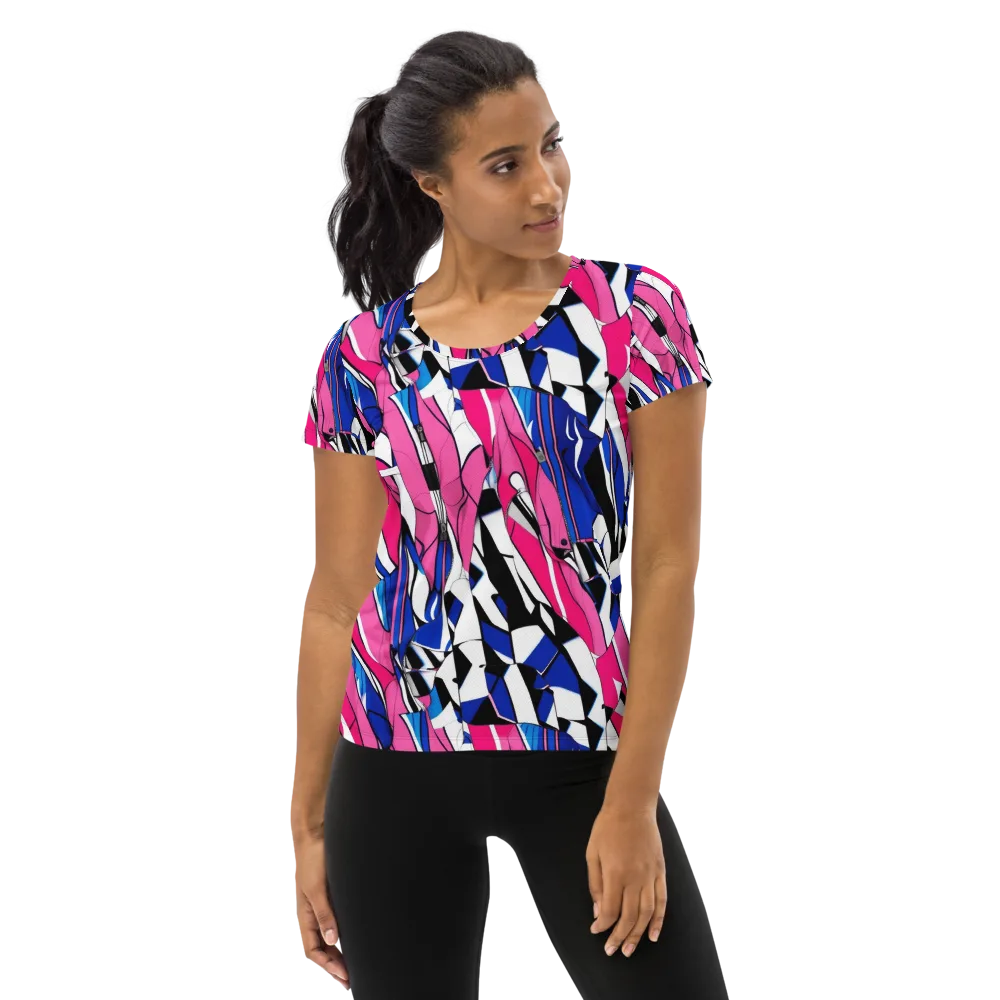 Neon Tailored Chaos on Women's Athletic T-Shirt — Front