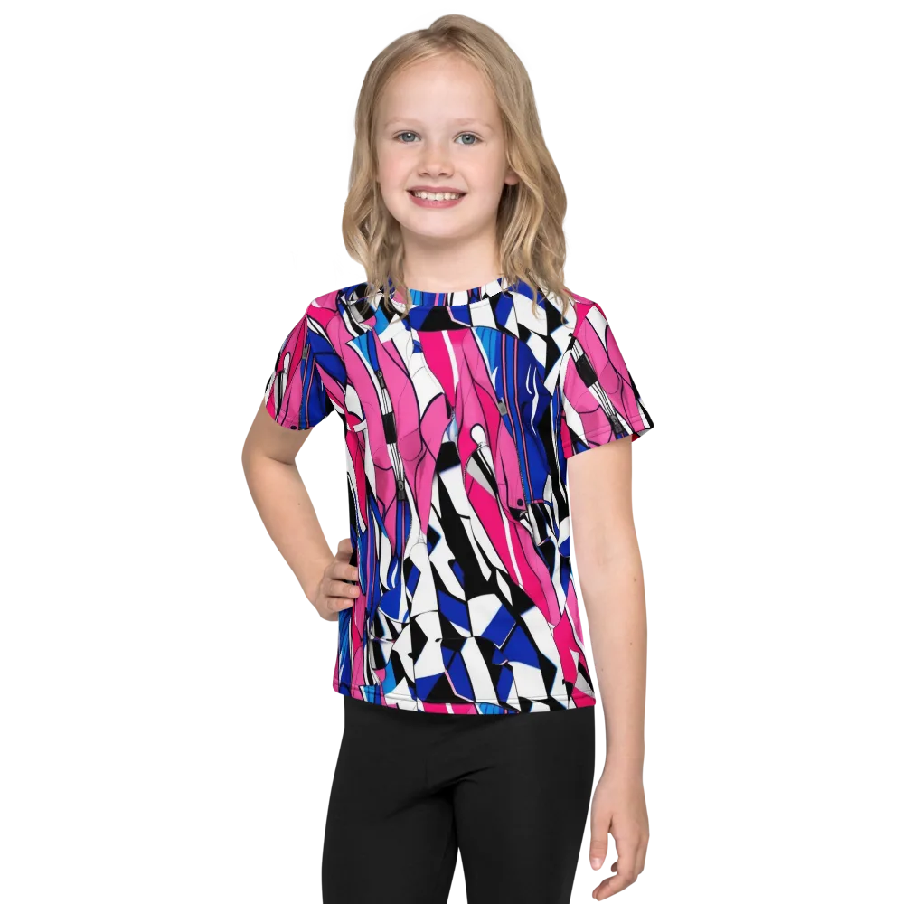 Neon Tailored Chaos on Kids Crew Neck T-Shirt — Front