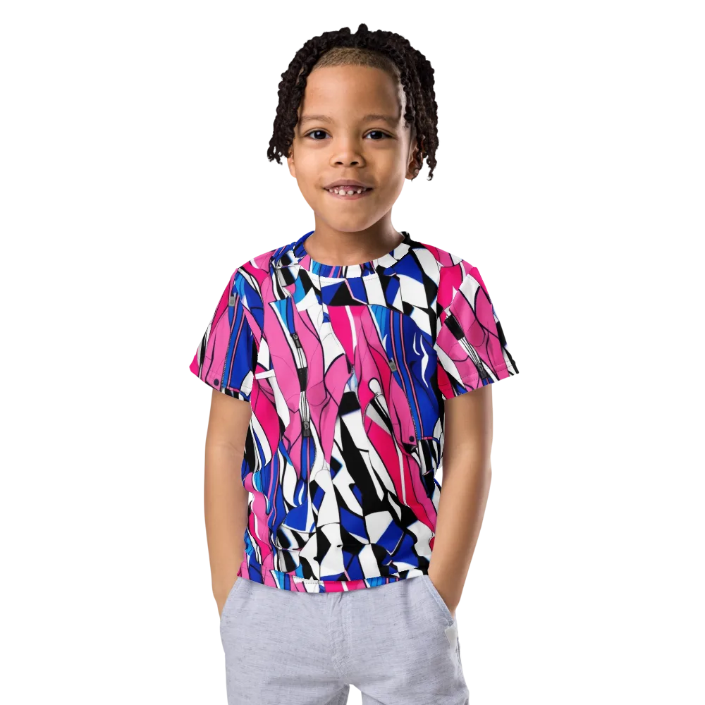 Neon Tailored Chaos on Kids Crew Neck T-Shirt — Front