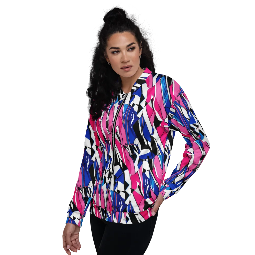 Neon Tailored Chaos on Bomber Jacket — Left