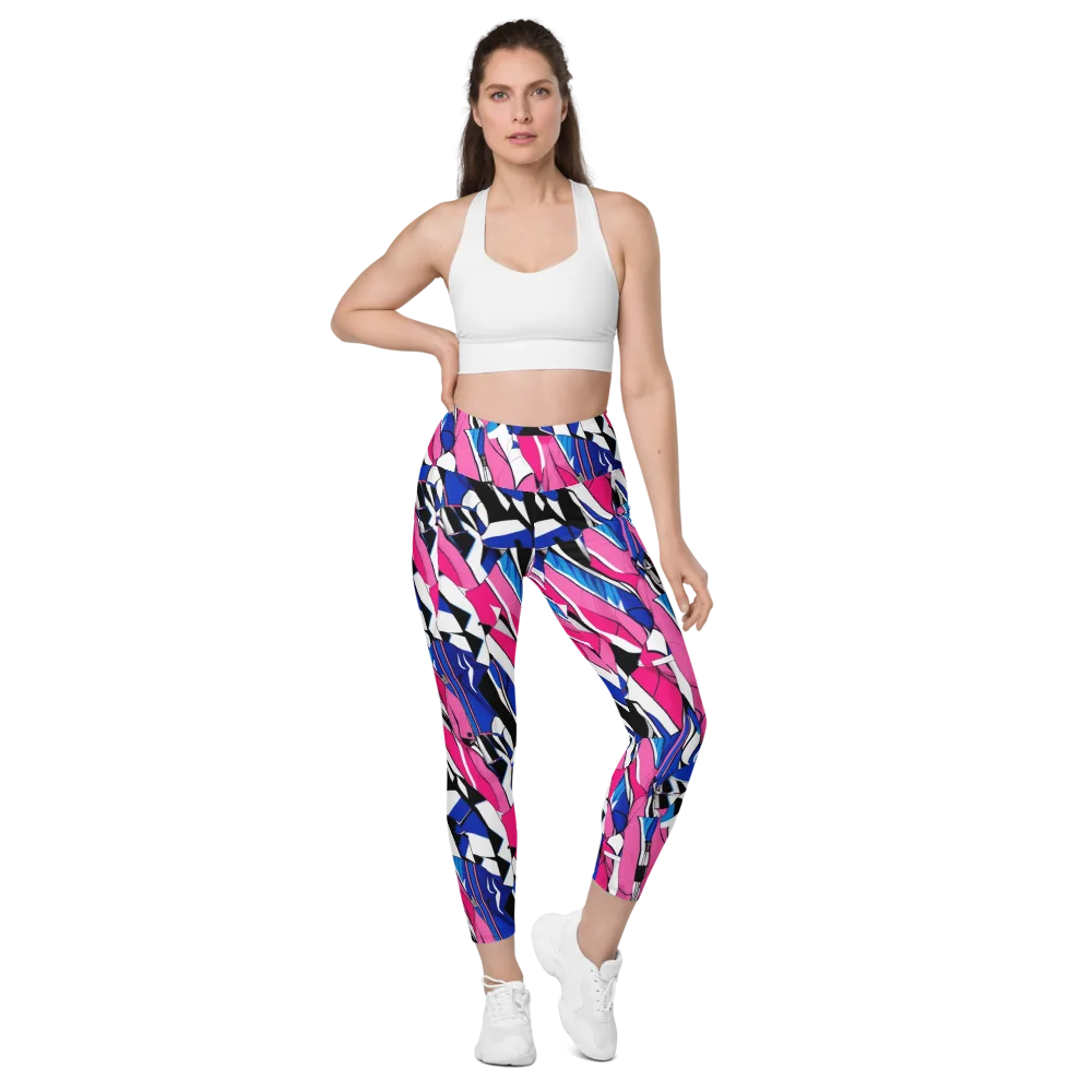 Neon Tailored Chaos on Leggings with Pockets — Front