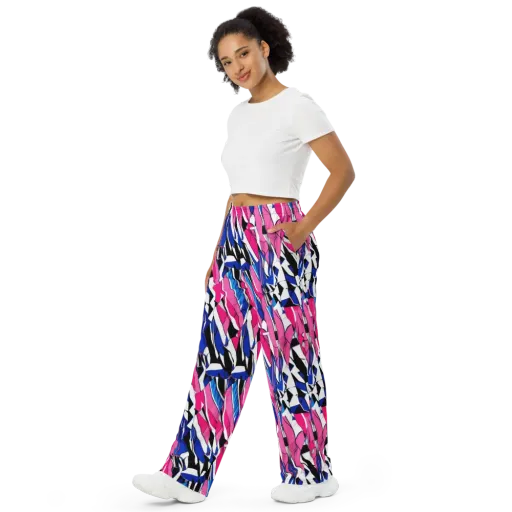 Neon Tailored Chaos on a Wide-Leg Pants