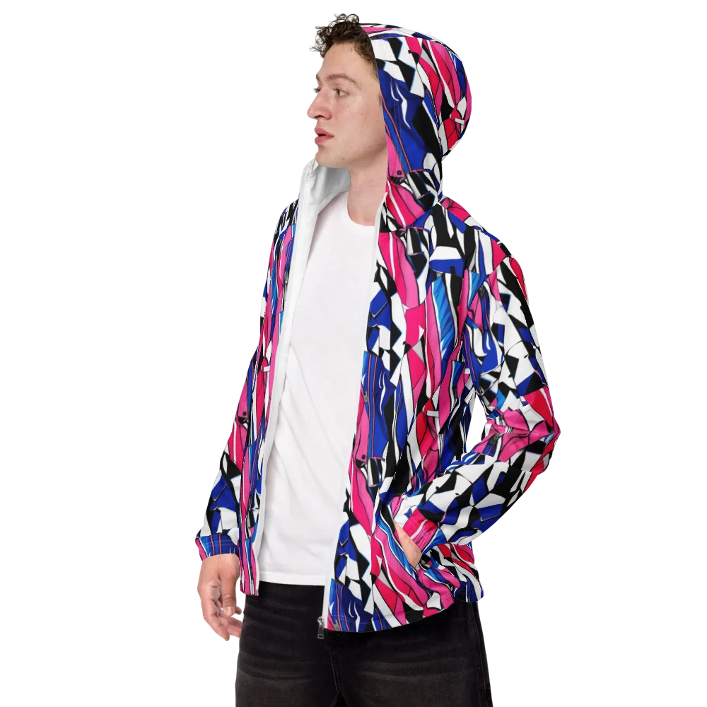 Neon Tailored Chaos on Men's Windbreaker — Left Front