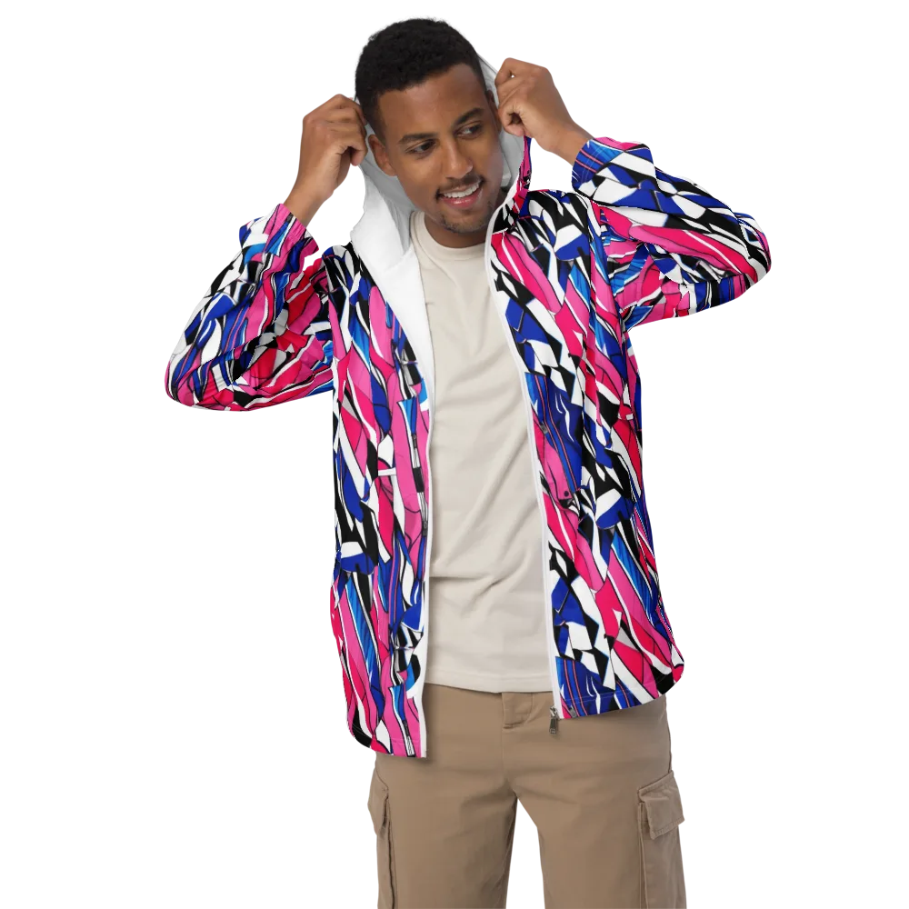 Neon Tailored Chaos on Men's Windbreaker — Front