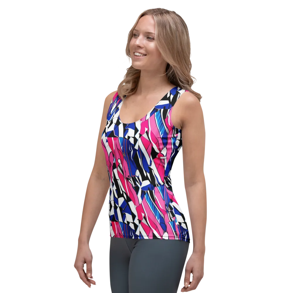 Neon Tailored Chaos on Women's Tank Top — Left Front