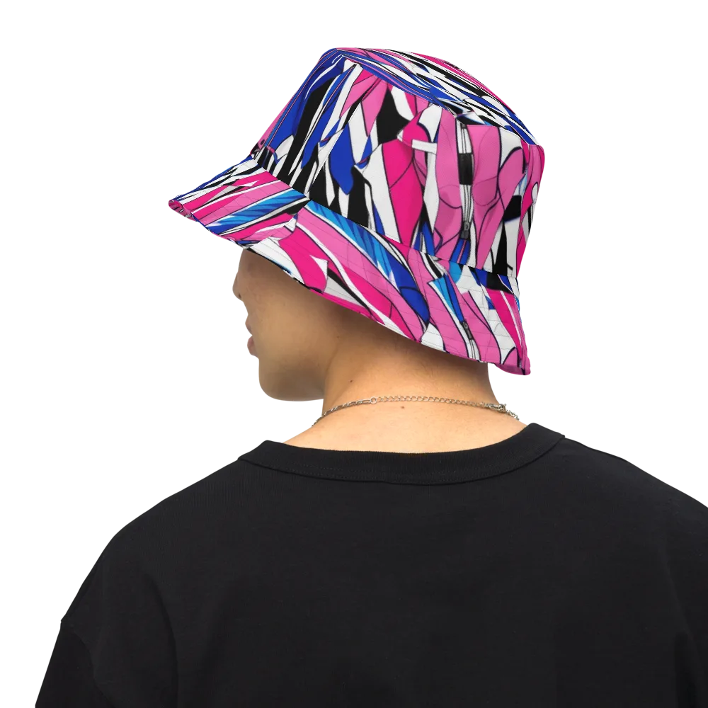 Neon Tailored Chaos on Reversible Bucket Hat — Back Inside