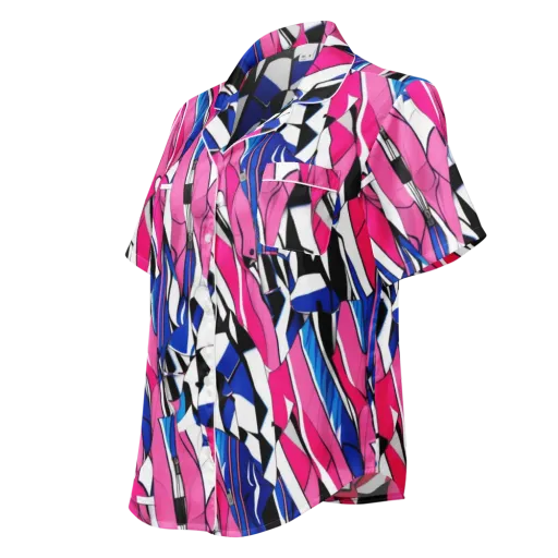 Neon Tailored Chaos on a Women's Short Sleeve Pajama Top