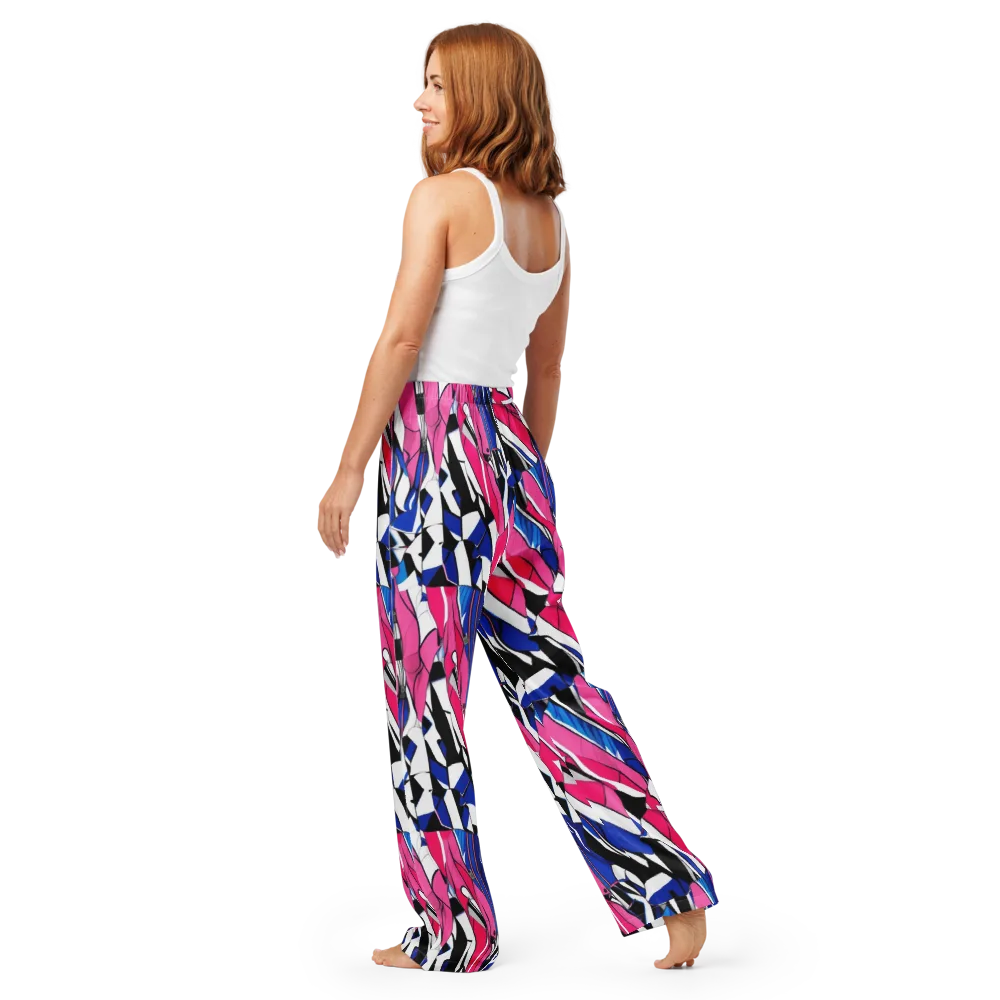 Neon Tailored Chaos on Women's Pajama Pants — Back
