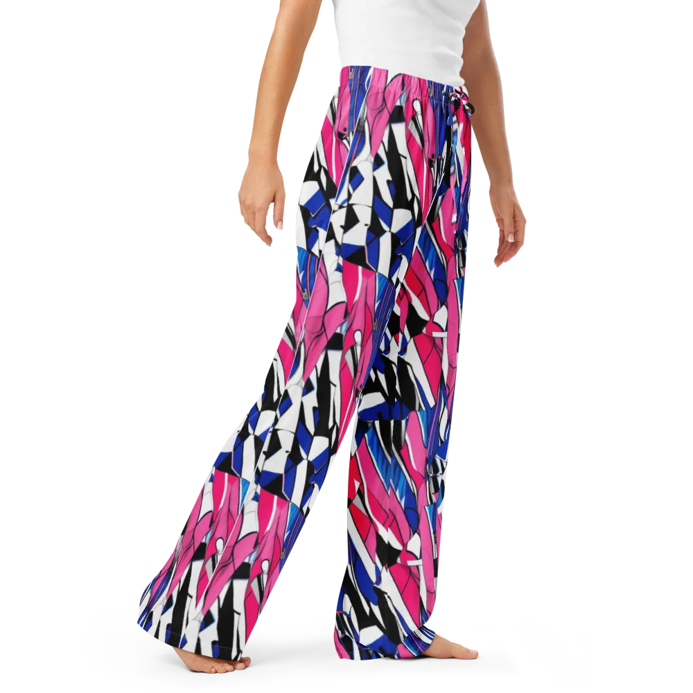Neon Tailored Chaos on Women's Pajama Pants — Right Front