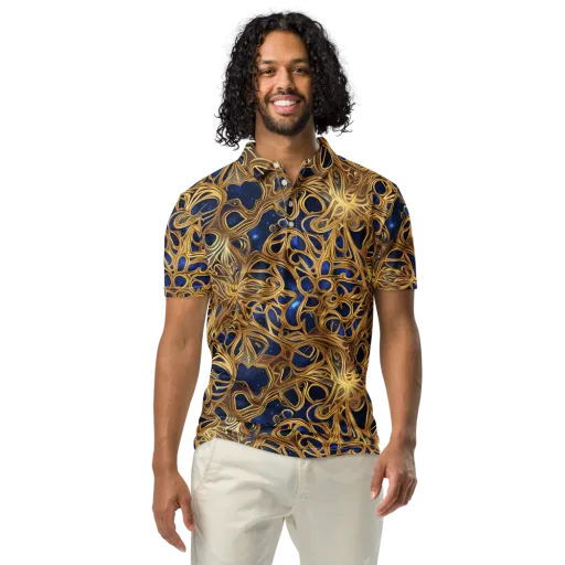 Astral Filigree on a Men's Slim Fit Polo Shirt