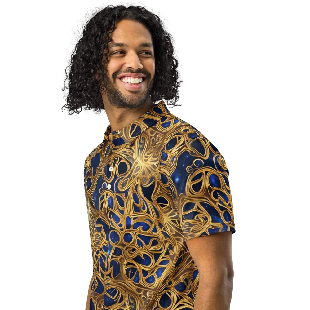 Astral Filigree on Men's Slim Fit Polo Shirt — Left Front