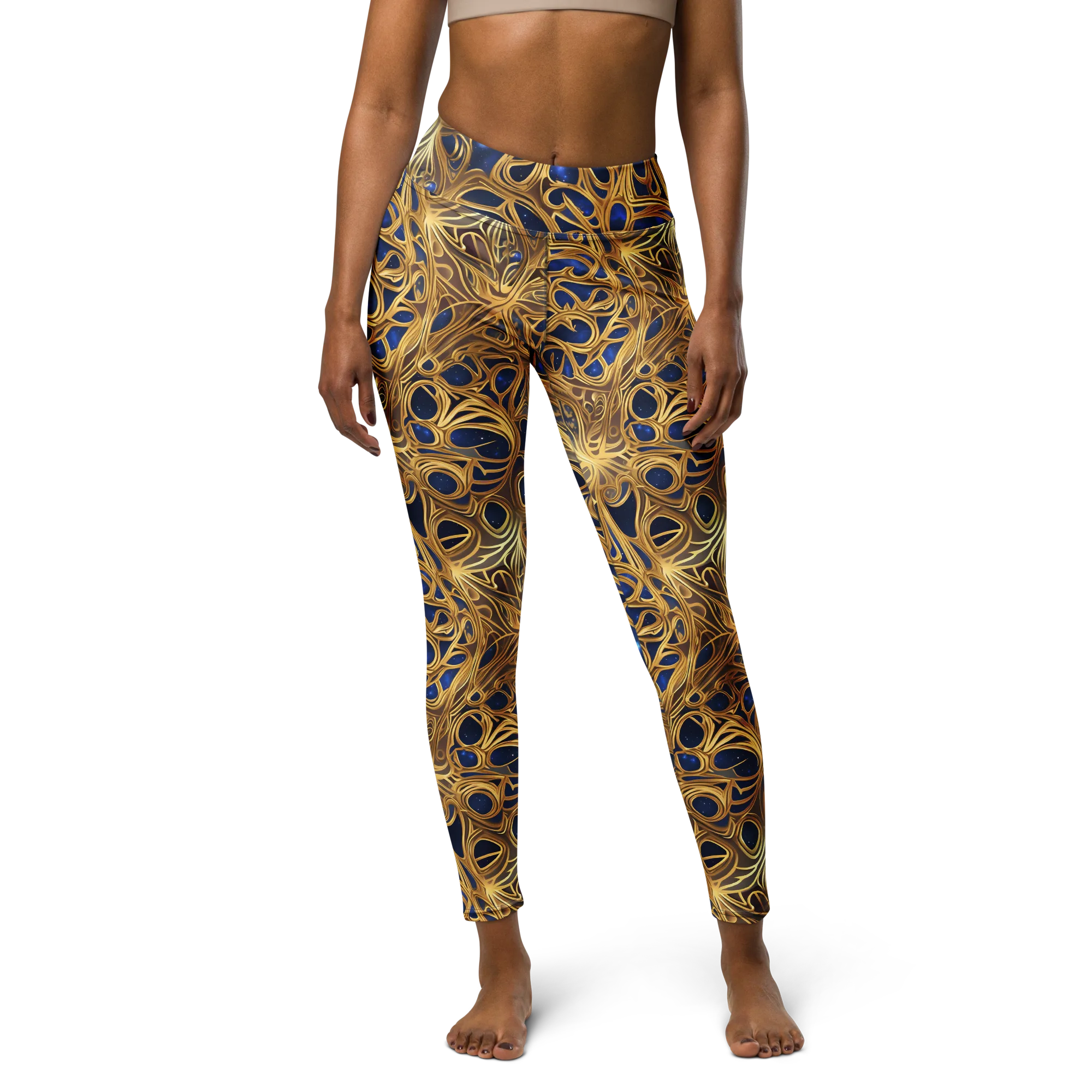 Astral Filigree on Yoga Leggings — Front