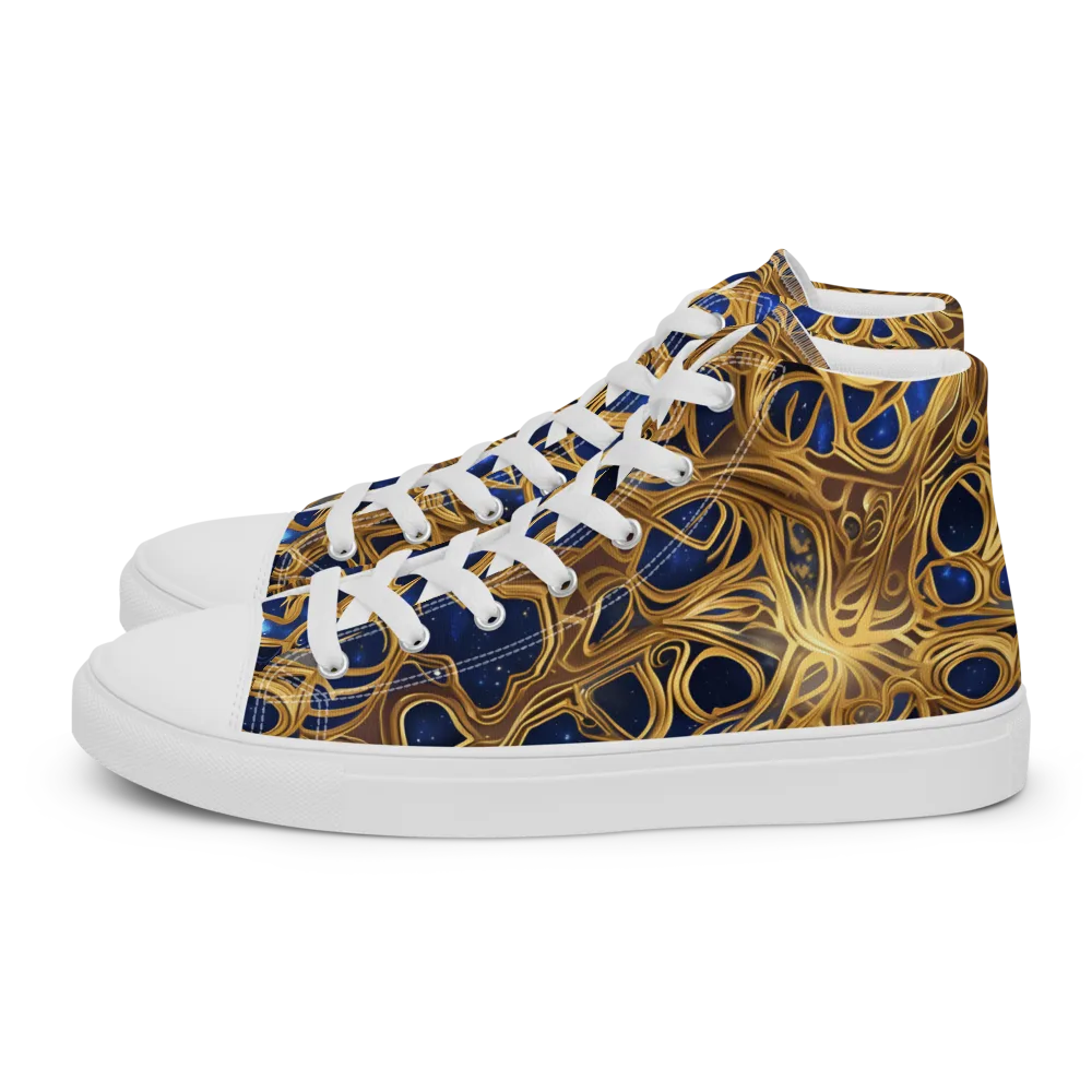 Astral Filigree on Men's High Top Canvas Shoes — Left