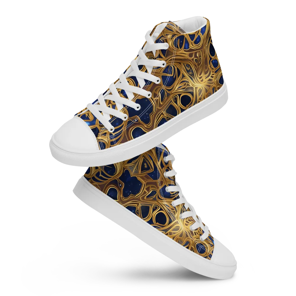 Astral Filigree on Men's High Top Canvas Shoes — Front