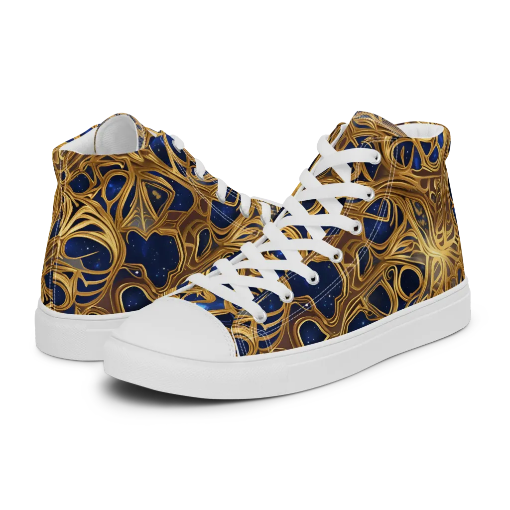 Astral Filigree on Women's High Top Canvas Shoes — Left