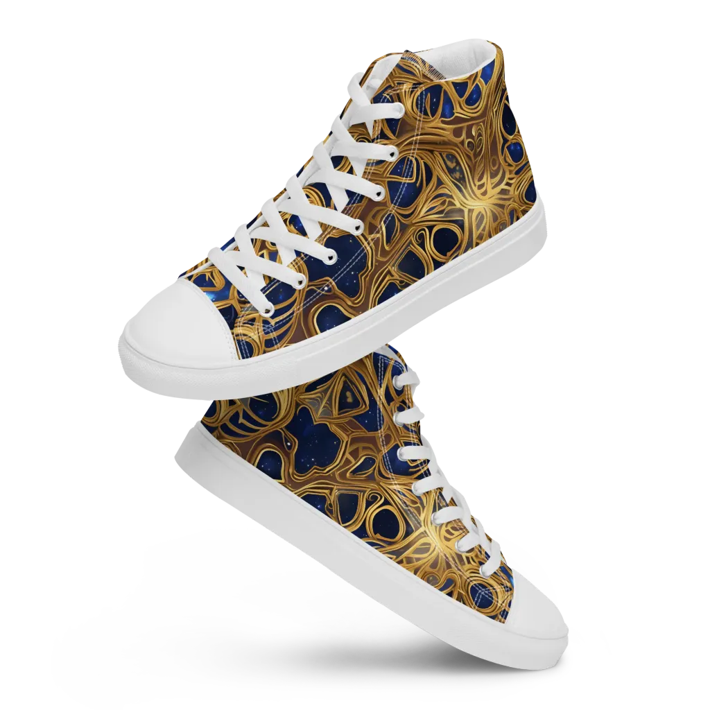 Astral Filigree on Women's High Top Canvas Shoes — Front