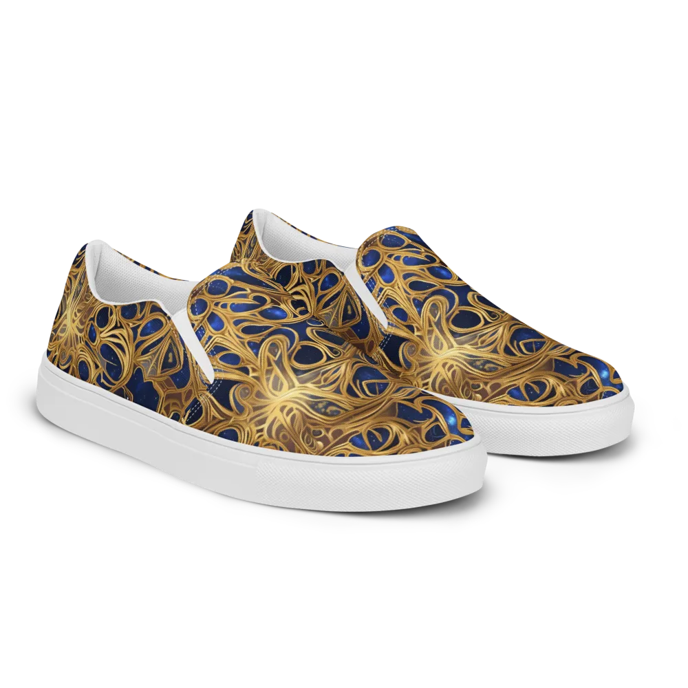 Astral Filigree on Men's Slip-On Canvas Shoes — Right Front
