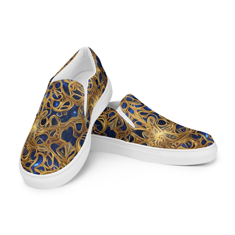 Astral Filigree on Men's Slip-On Canvas Shoes — Left Front