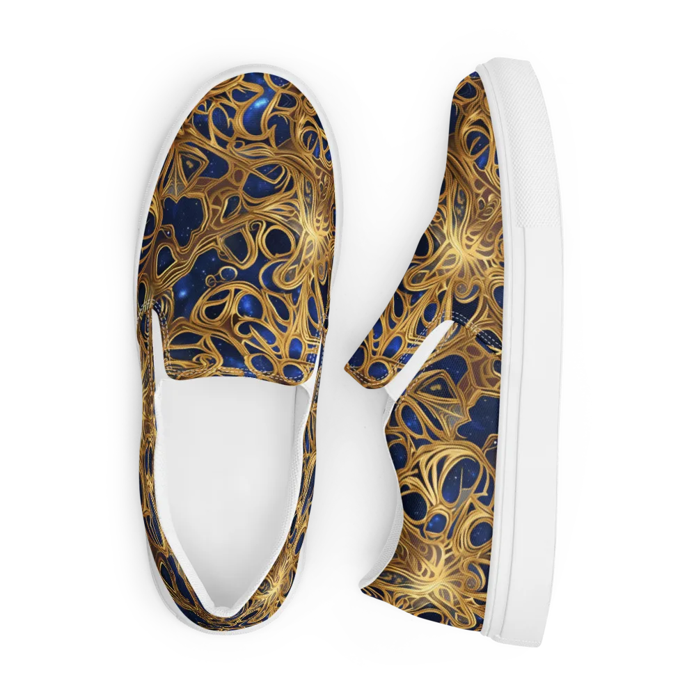 Astral Filigree on Men's Slip-On Canvas Shoes — Front
