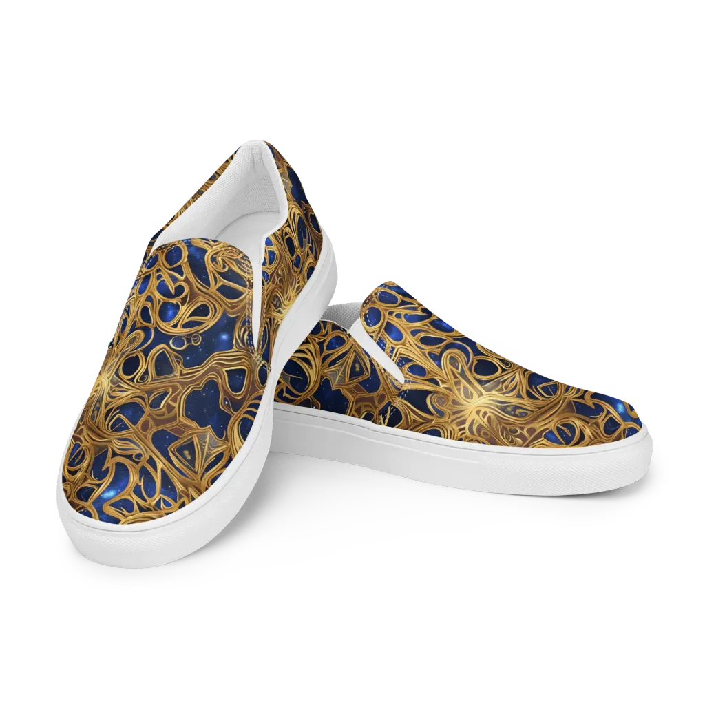 Astral Filigree on Women's Slip-On Canvas Shoes — Left Front