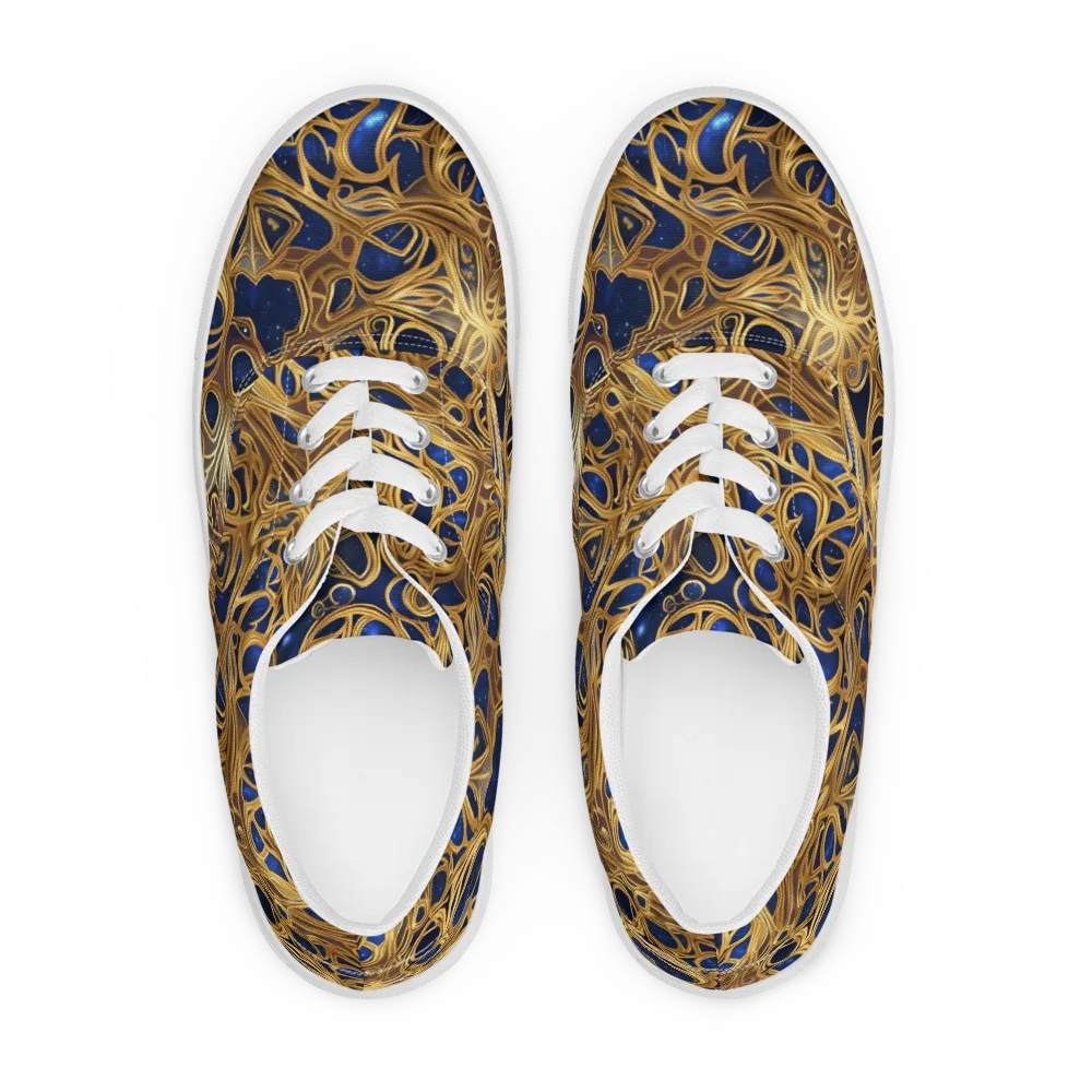 Astral Filigree on Men's Lace-Up Canvas Shoes — Front