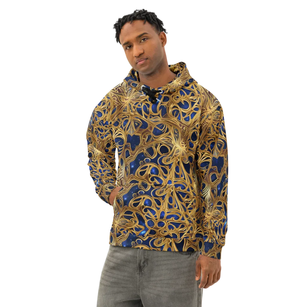 Astral Filigree on Cotton Hoodie — Left Front