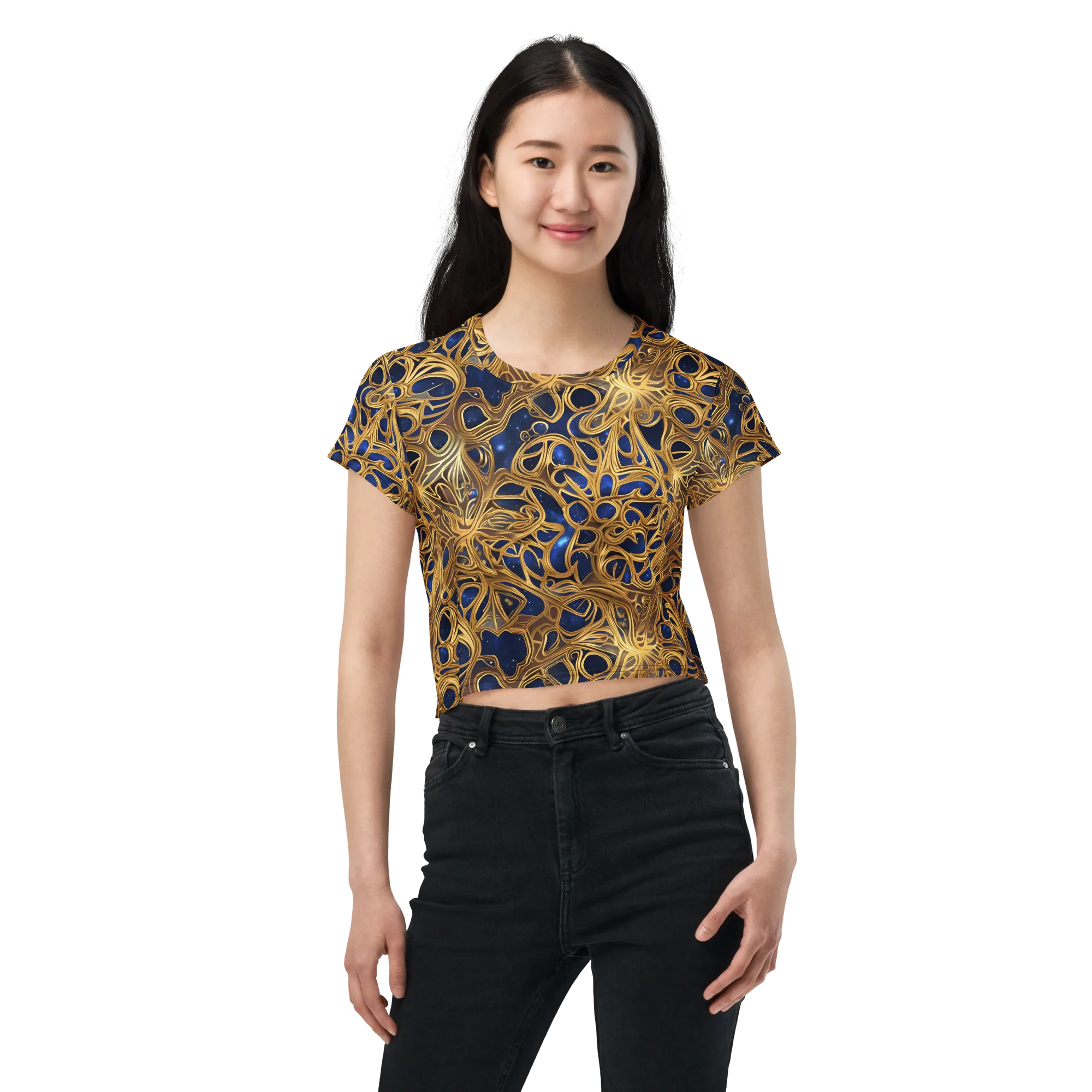 Astral Filigree on Crop Tee — Front