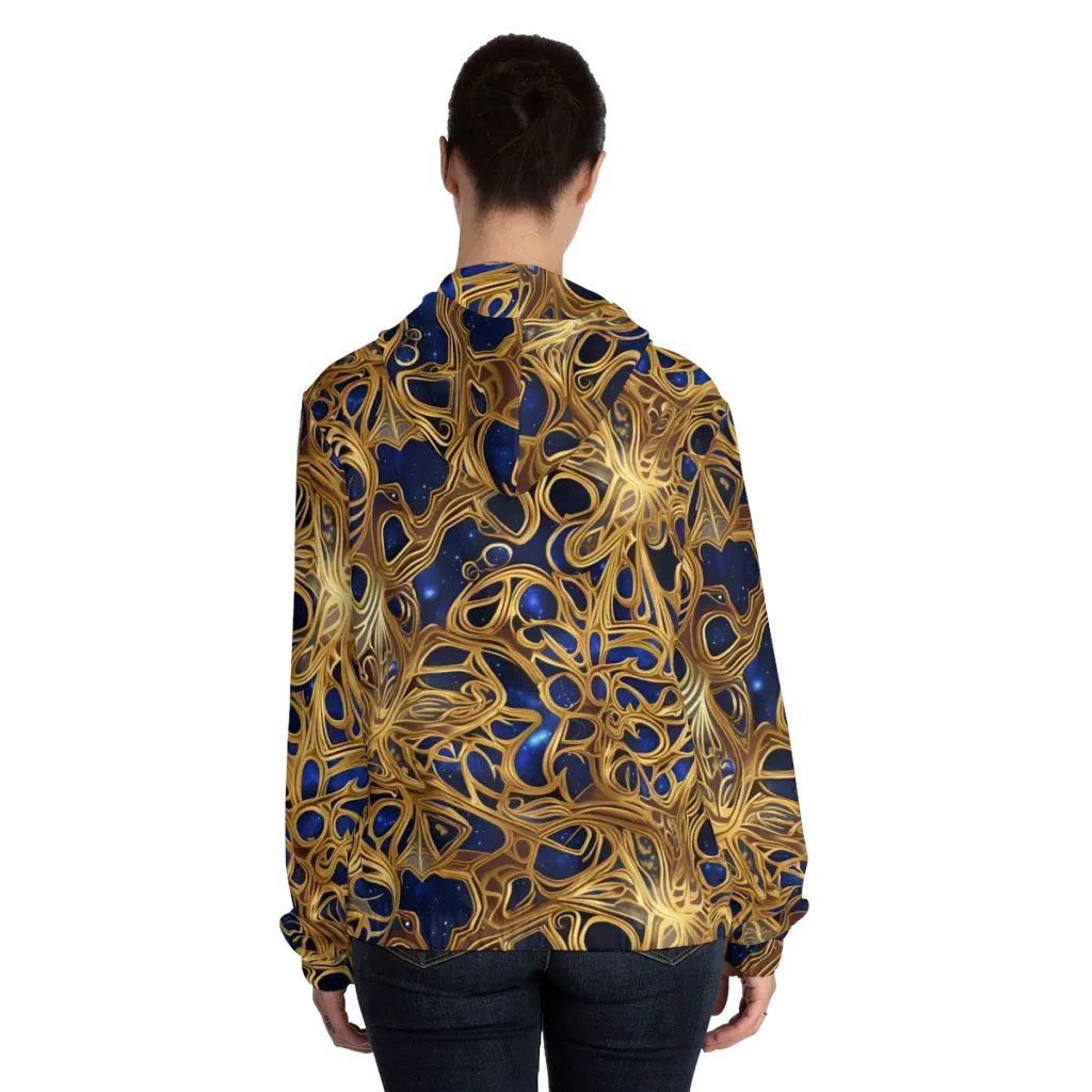 Astral Filigree on Women's Full-Zip Hoodie — Back On Person