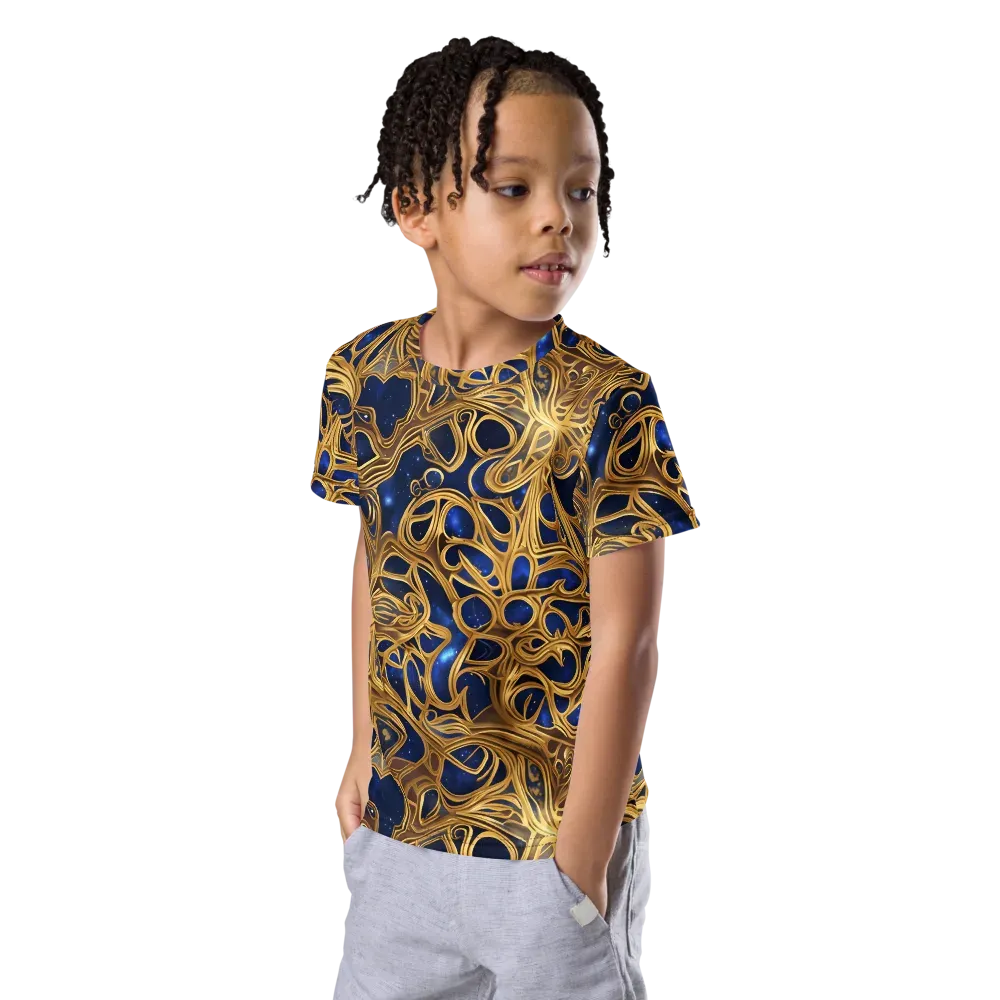 Astral Filigree on Kids Crew Neck T-Shirt — Left Front