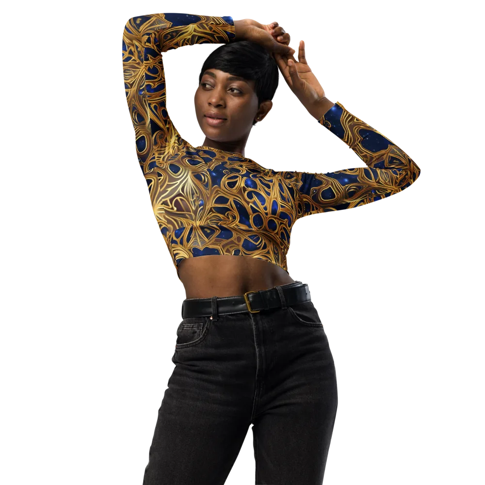 Astral Filigree on Long Sleeve Crop Top — Front