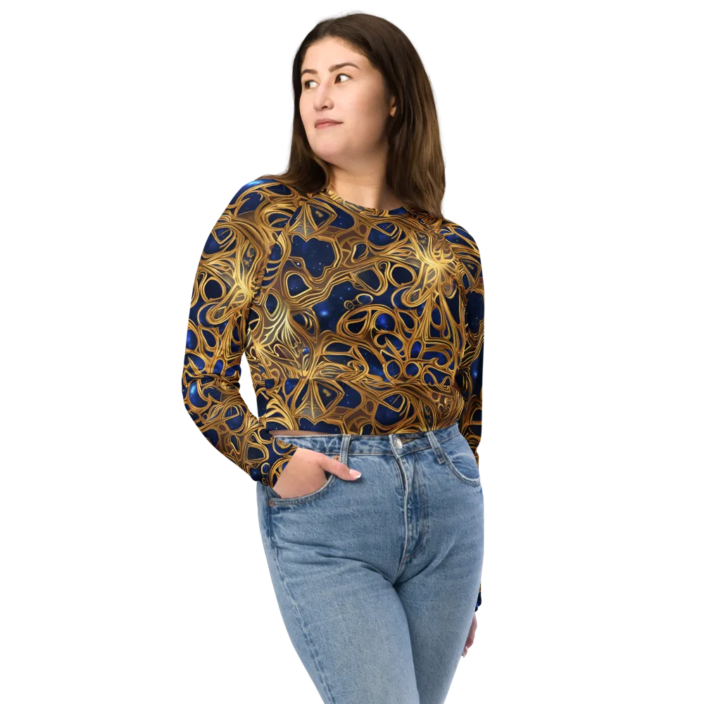Astral Filigree on Long Sleeve Crop Top — Front
