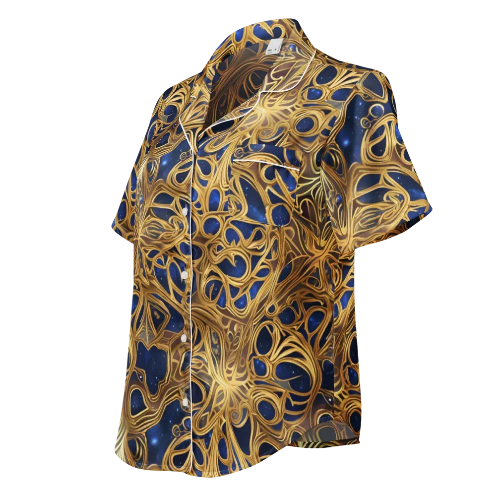 Astral Filigree on Women's Short Sleeve Pajama Top — Left Front