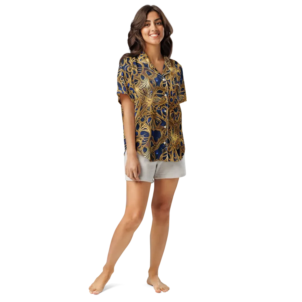Astral Filigree on Women's Short Sleeve Pajama Top — Front