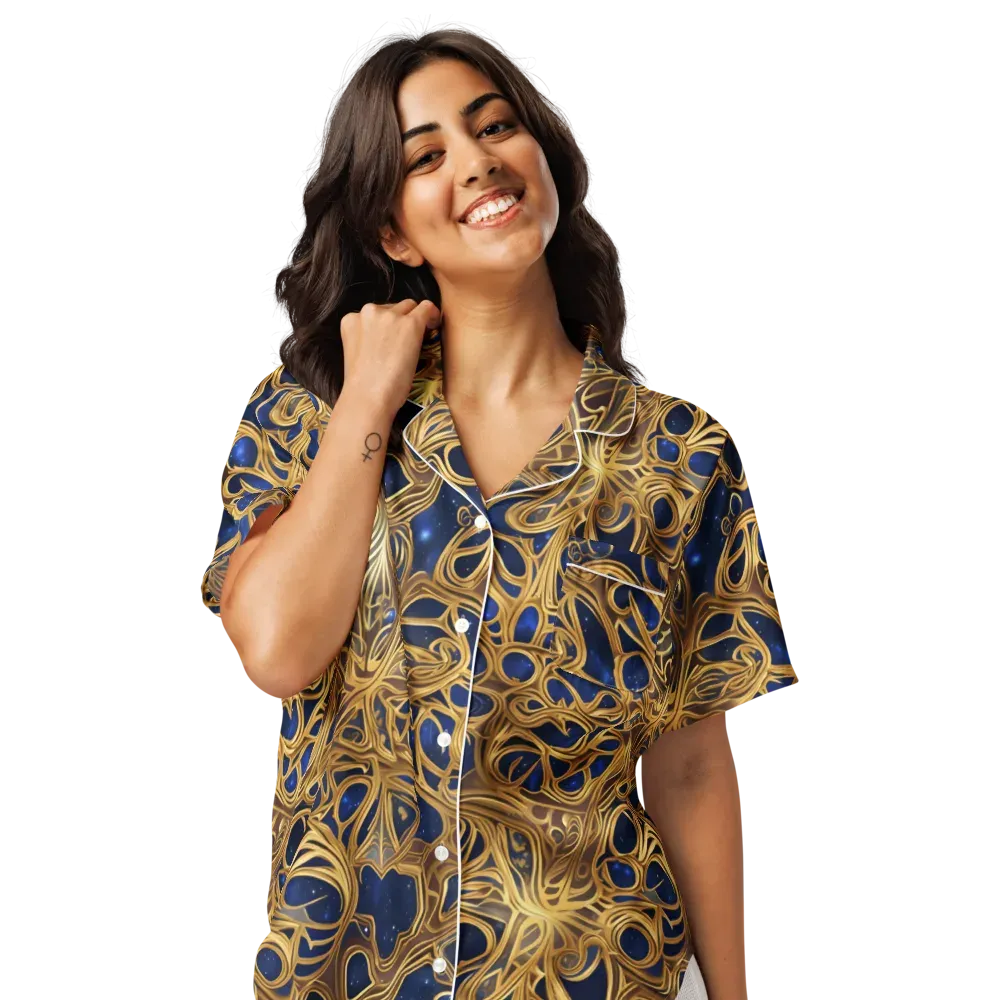 Astral Filigree on Women's Short Sleeve Pajama Top — Front