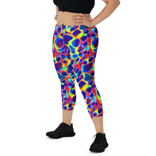 Electric Riverbed on a Capri Leggings