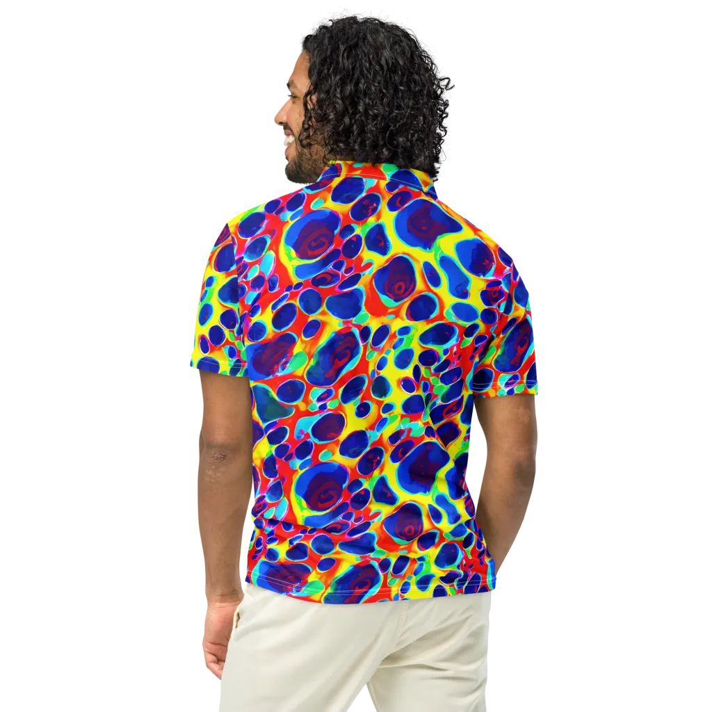 Electric Riverbed on Men's Slim Fit Polo Shirt — Back