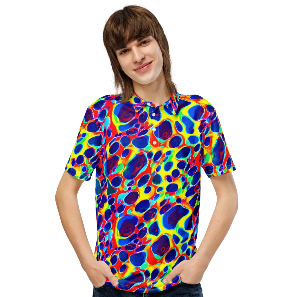 Electric Riverbed on Men's Slim Fit Polo Shirt — Front