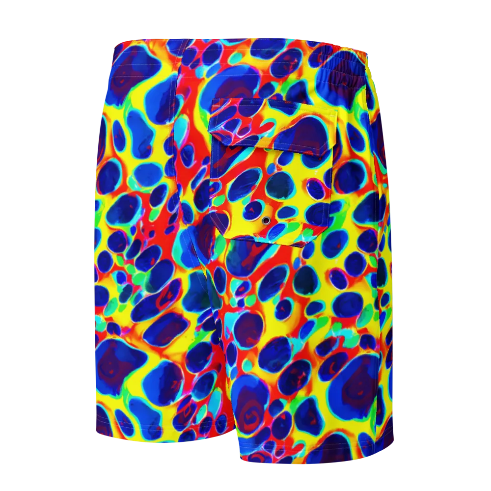 Electric Riverbed on Men's Board Shorts — Back