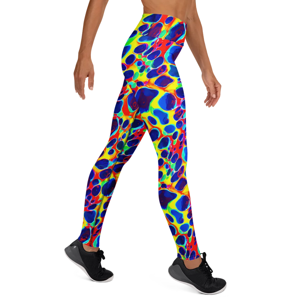 Electric Riverbed on Yoga Leggings — Right
