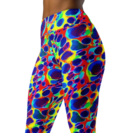 Electric Riverbed on a Yoga Leggings