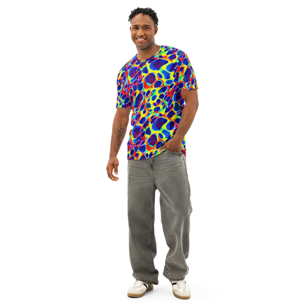 Electric Riverbed on Men's Cotton Crew Neck T-Shirt — Front