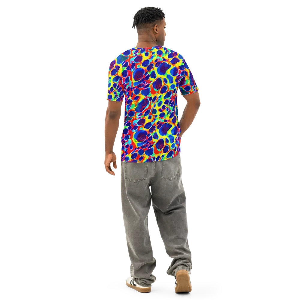 Electric Riverbed on Men's Cotton Crew Neck T-Shirt — Back