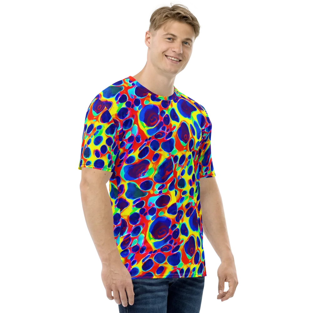 Electric Riverbed on Men's Crew Neck T-Shirt — Right