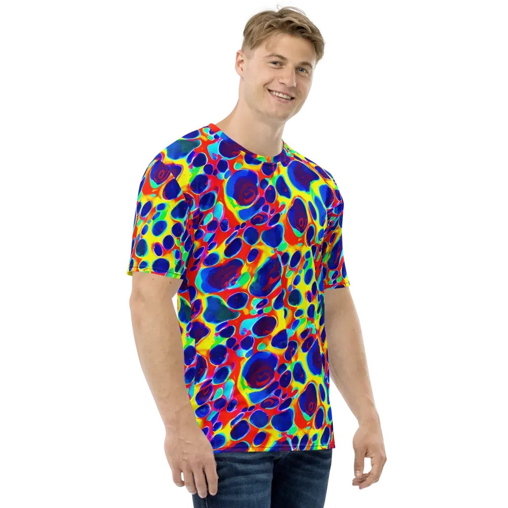 Electric Riverbed on Men's Crew Neck T-Shirt — Right
