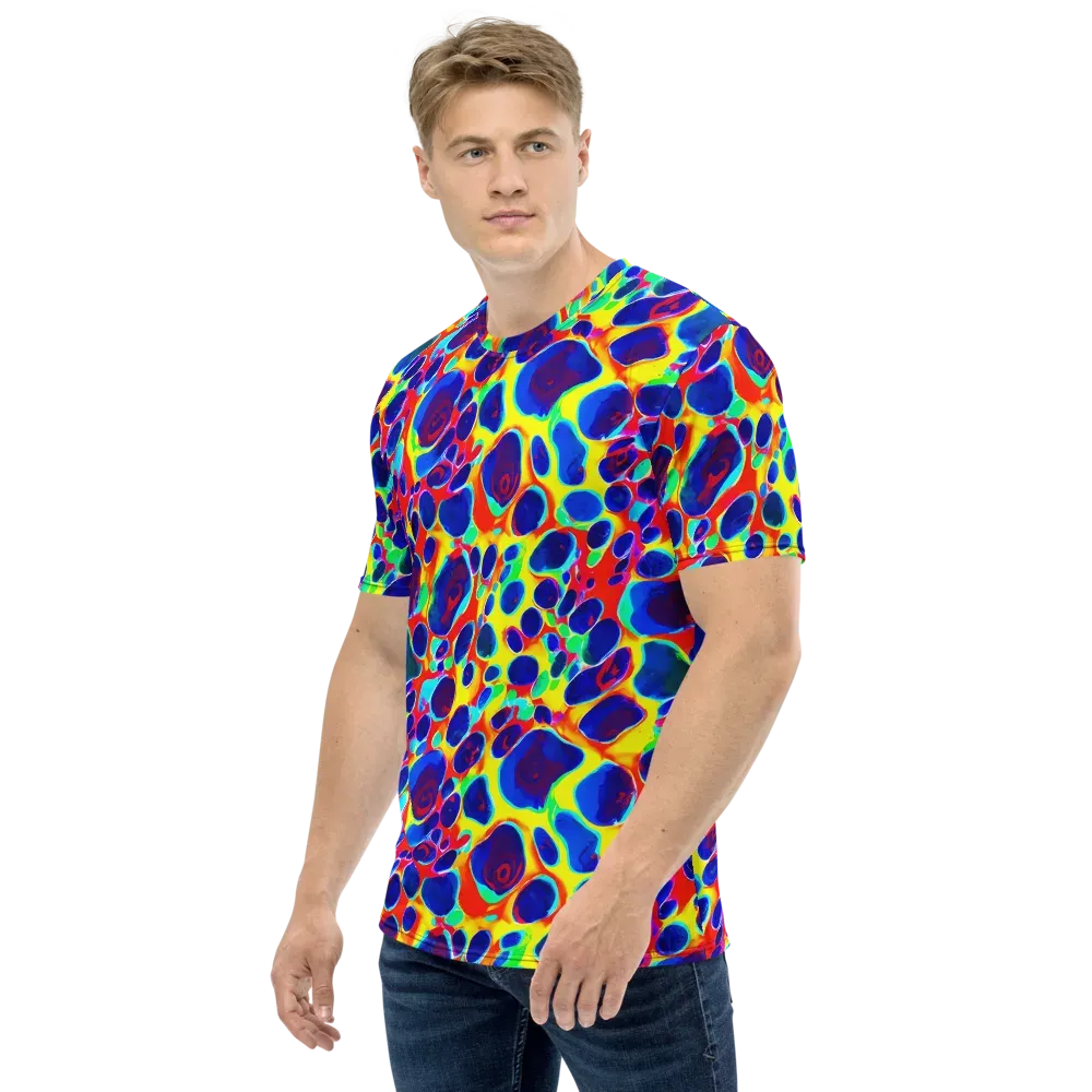 Electric Riverbed on Men's Crew Neck T-Shirt — Left