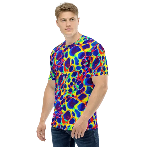 Electric Riverbed on a Men's Crew Neck T-Shirt