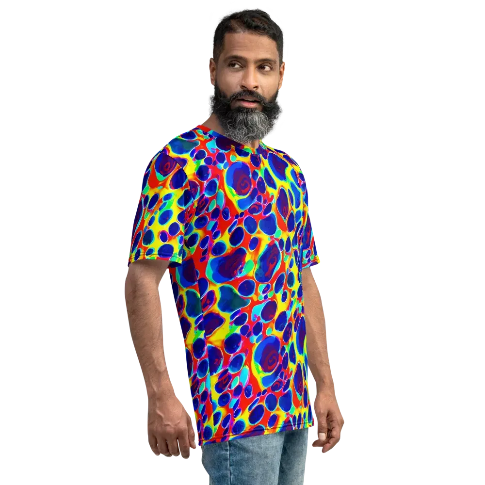 Electric Riverbed on Men's Crew Neck T-Shirt — Right