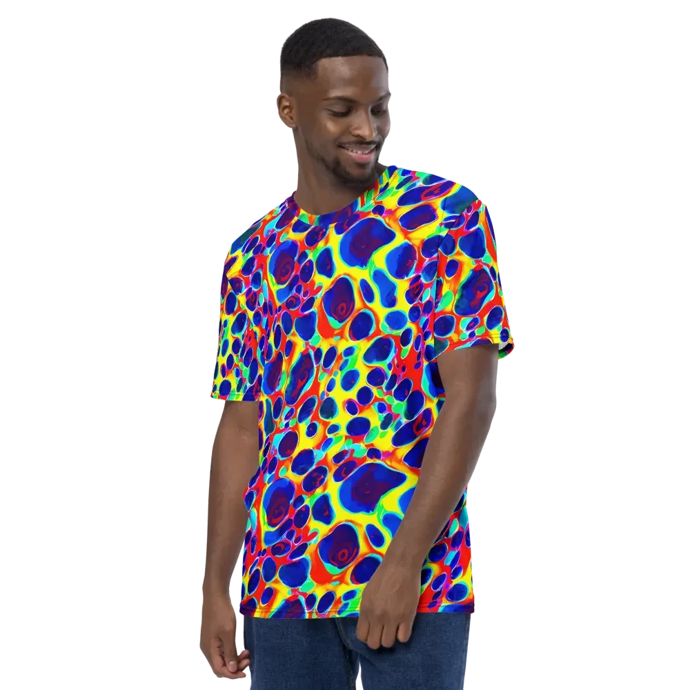 Electric Riverbed on Men's Crew Neck T-Shirt — Left