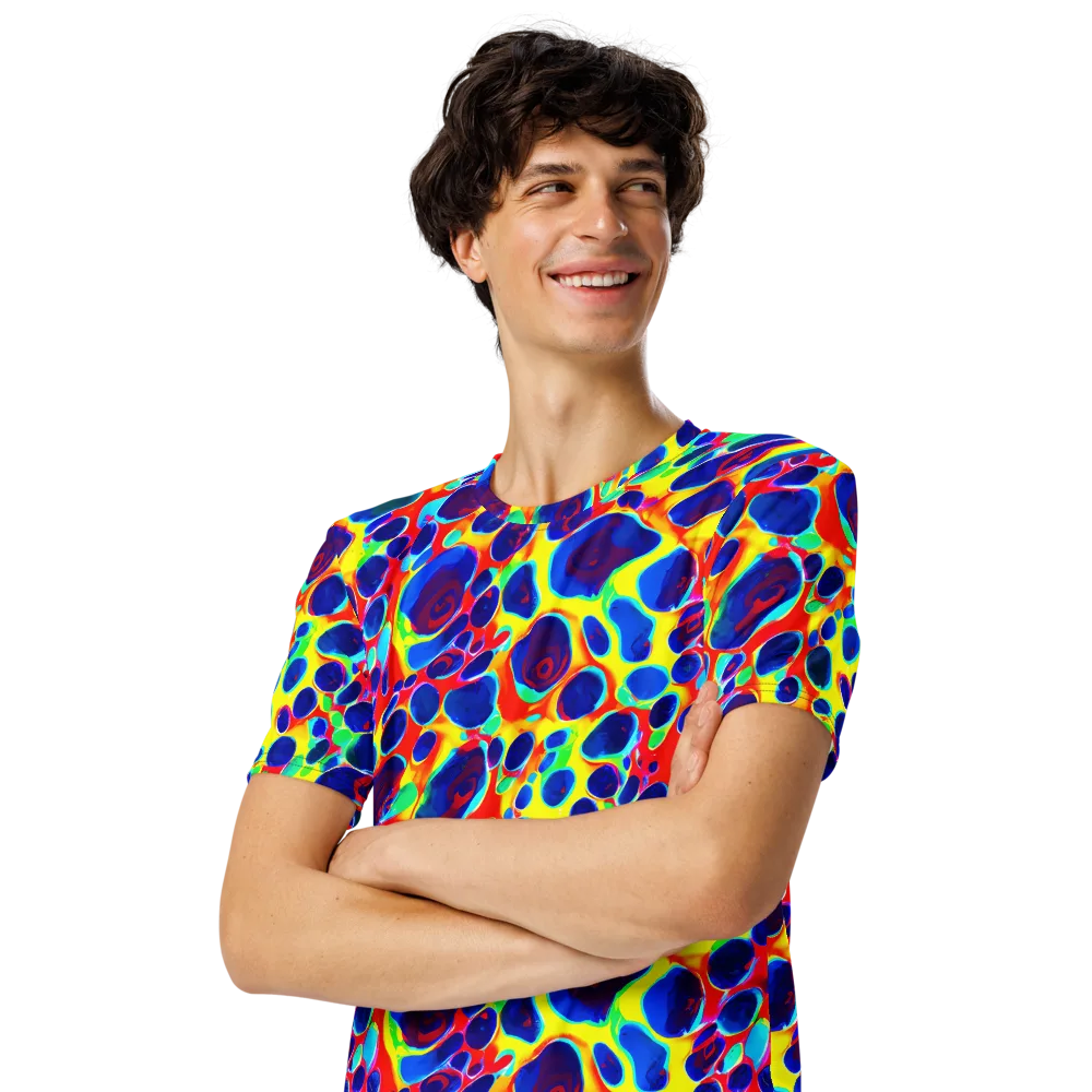 Electric Riverbed on Men's Crew Neck T-Shirt — Left Front