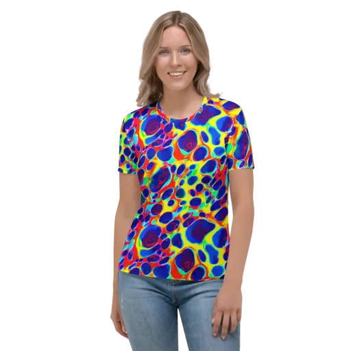 Electric Riverbed on a Women's Crew Neck T-Shirt
